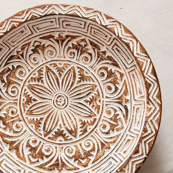 Carved Wooden Bali Plate