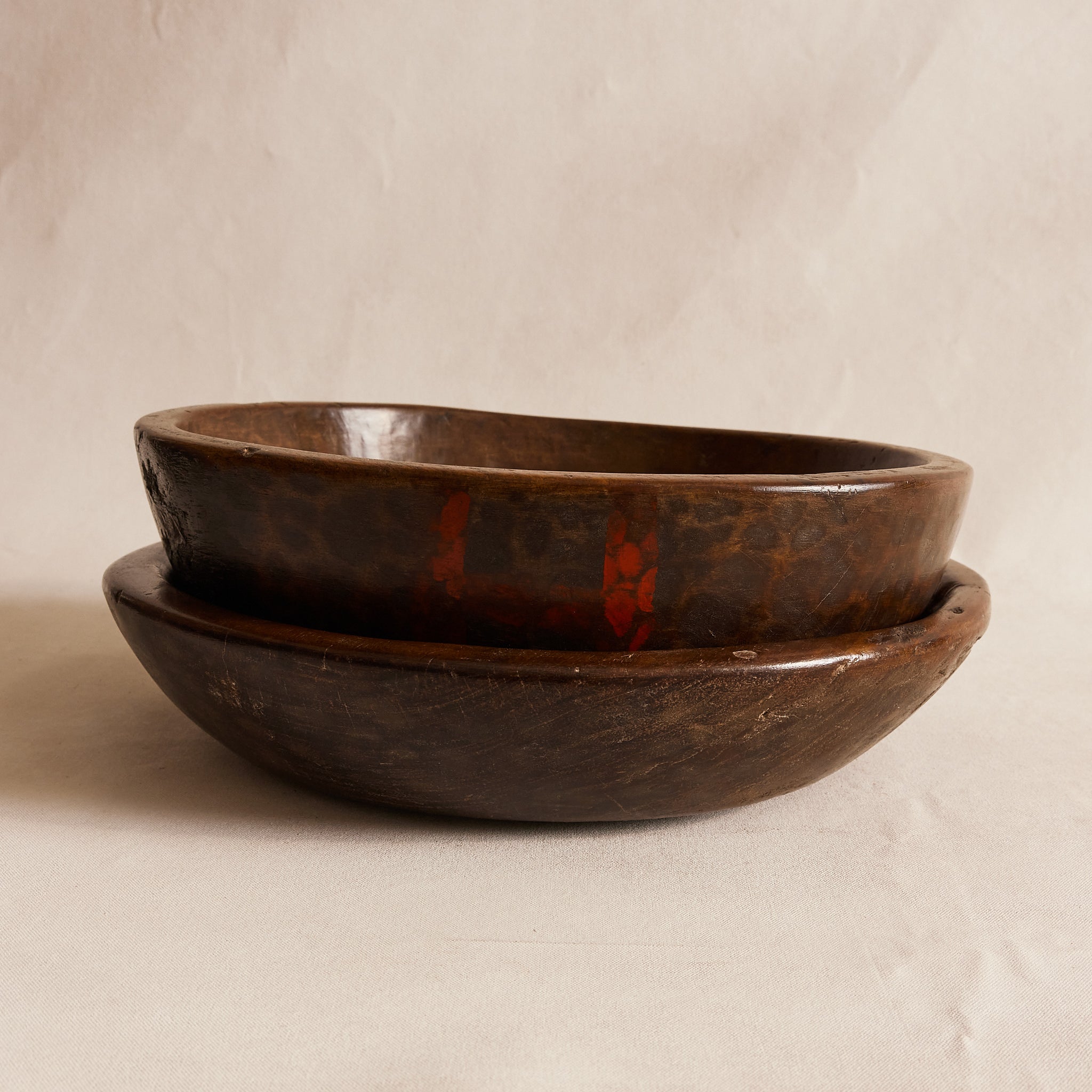 Large Carved Wooden Bowl