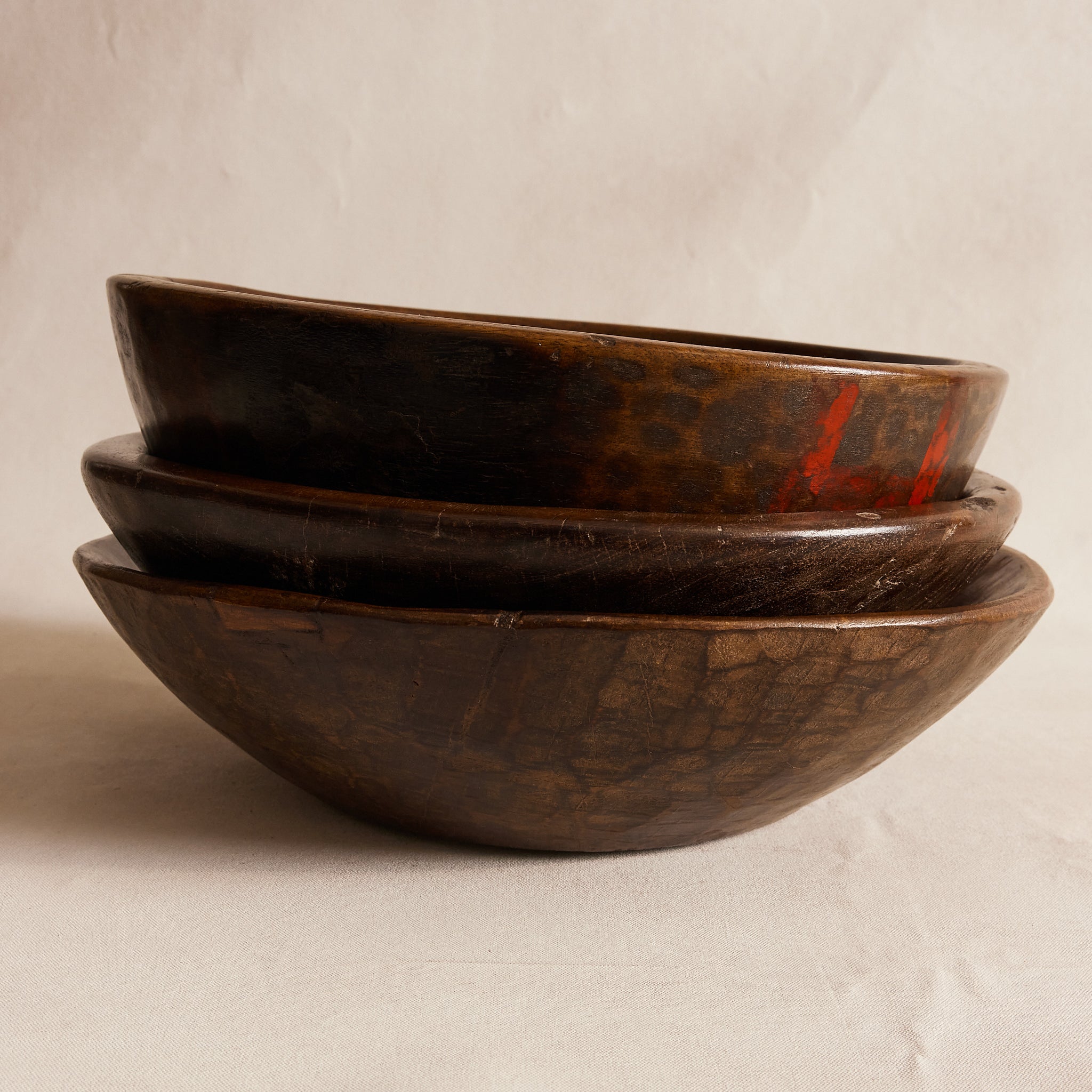 Large Carved Wooden Bowl
