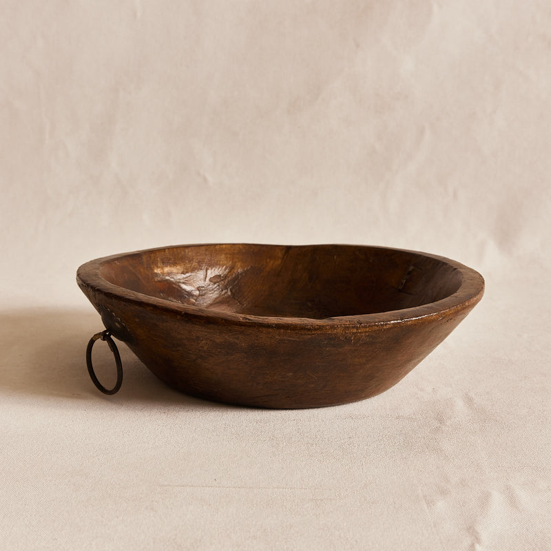 Hand Carved Wooden Bowl with rings