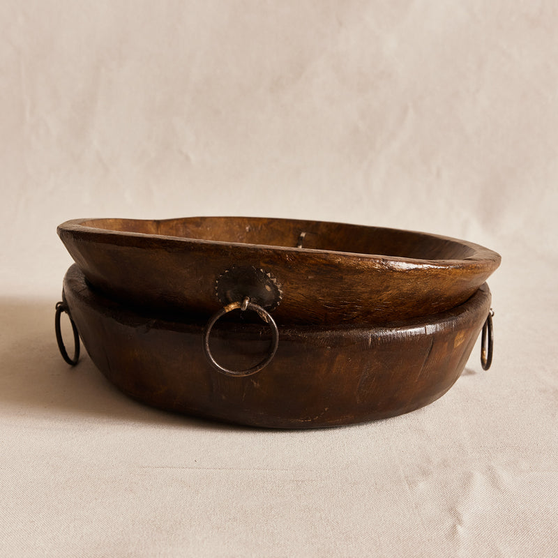 Hand Carved Wooden Bowl with rings