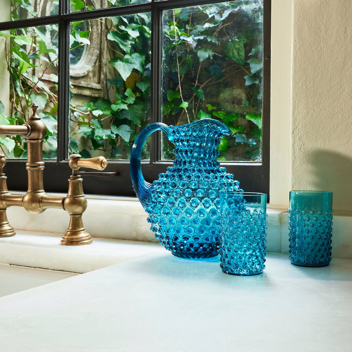 Aquamarine Hobnail Jug
