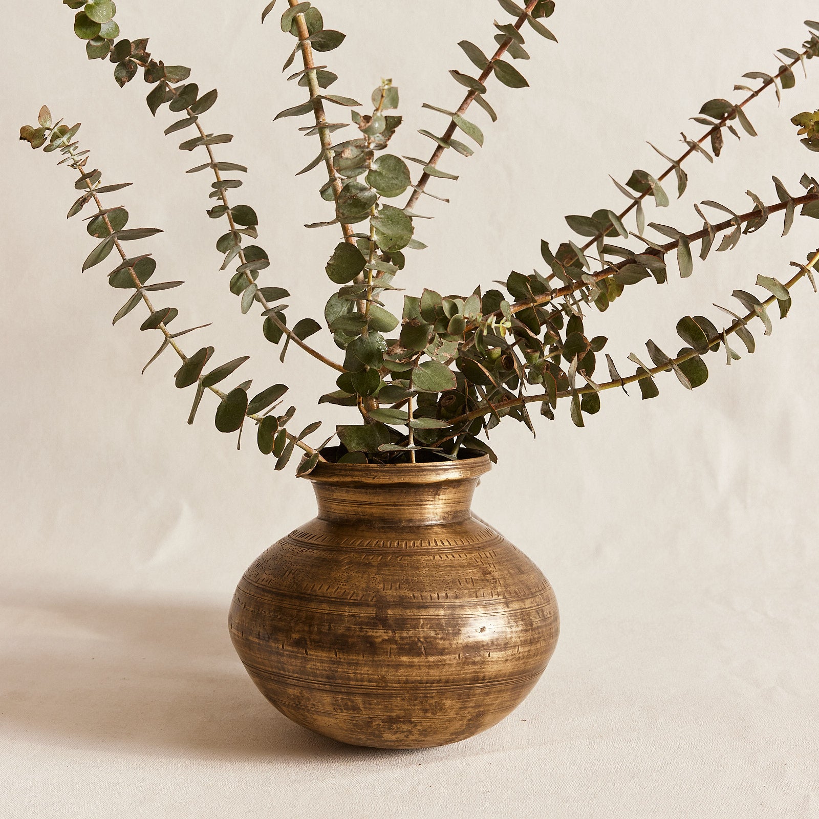 Large Brass Bud Vase