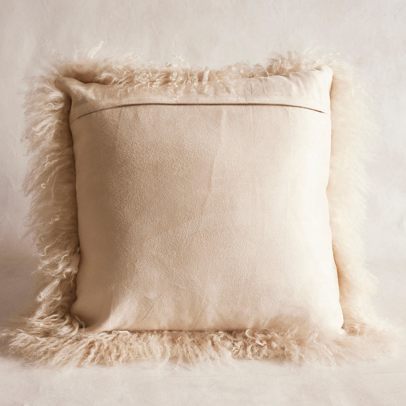 Mongolian Sheepskin Cushion - Fawn