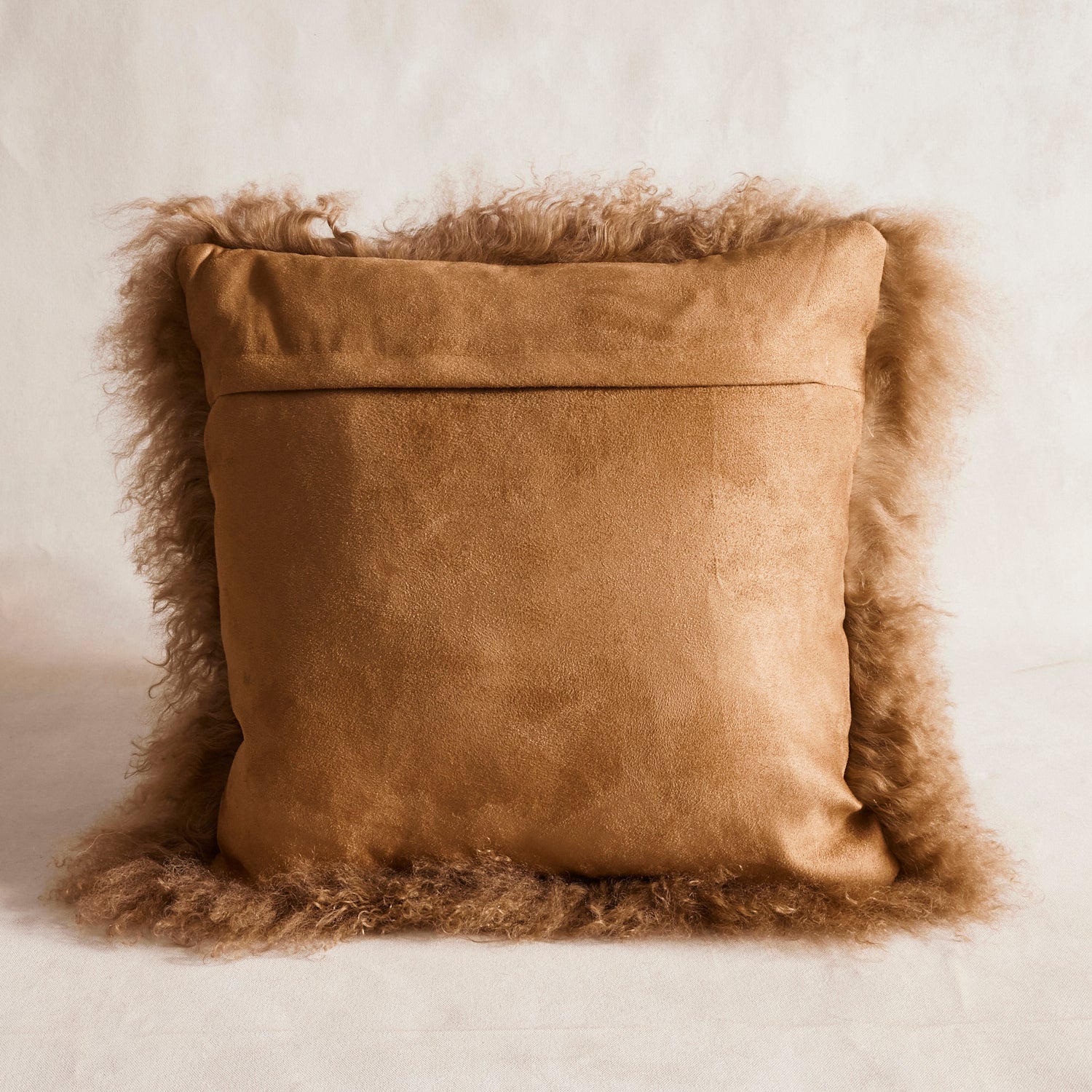 Mongolian Sheepskin Cushion - Toffee