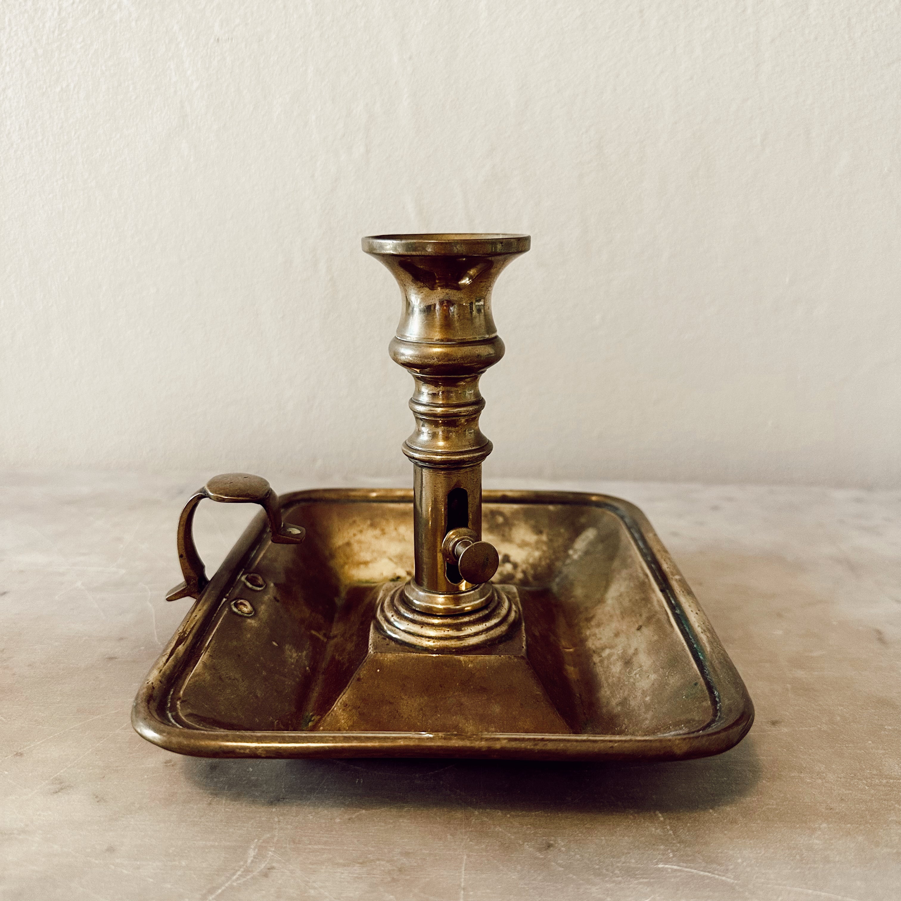 Single Brass Chamber Candlestick