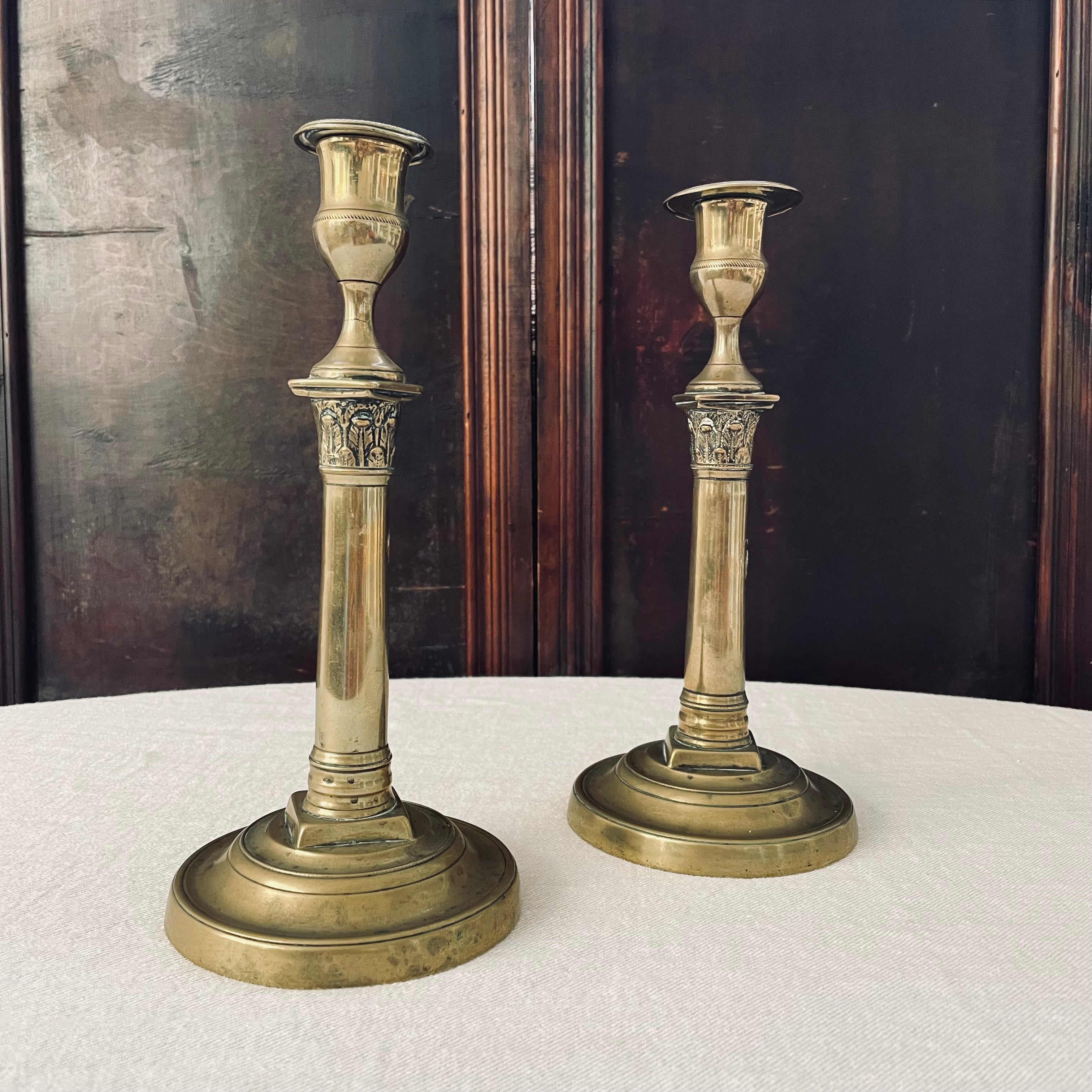 Pair of Antique Brass Candlesticks