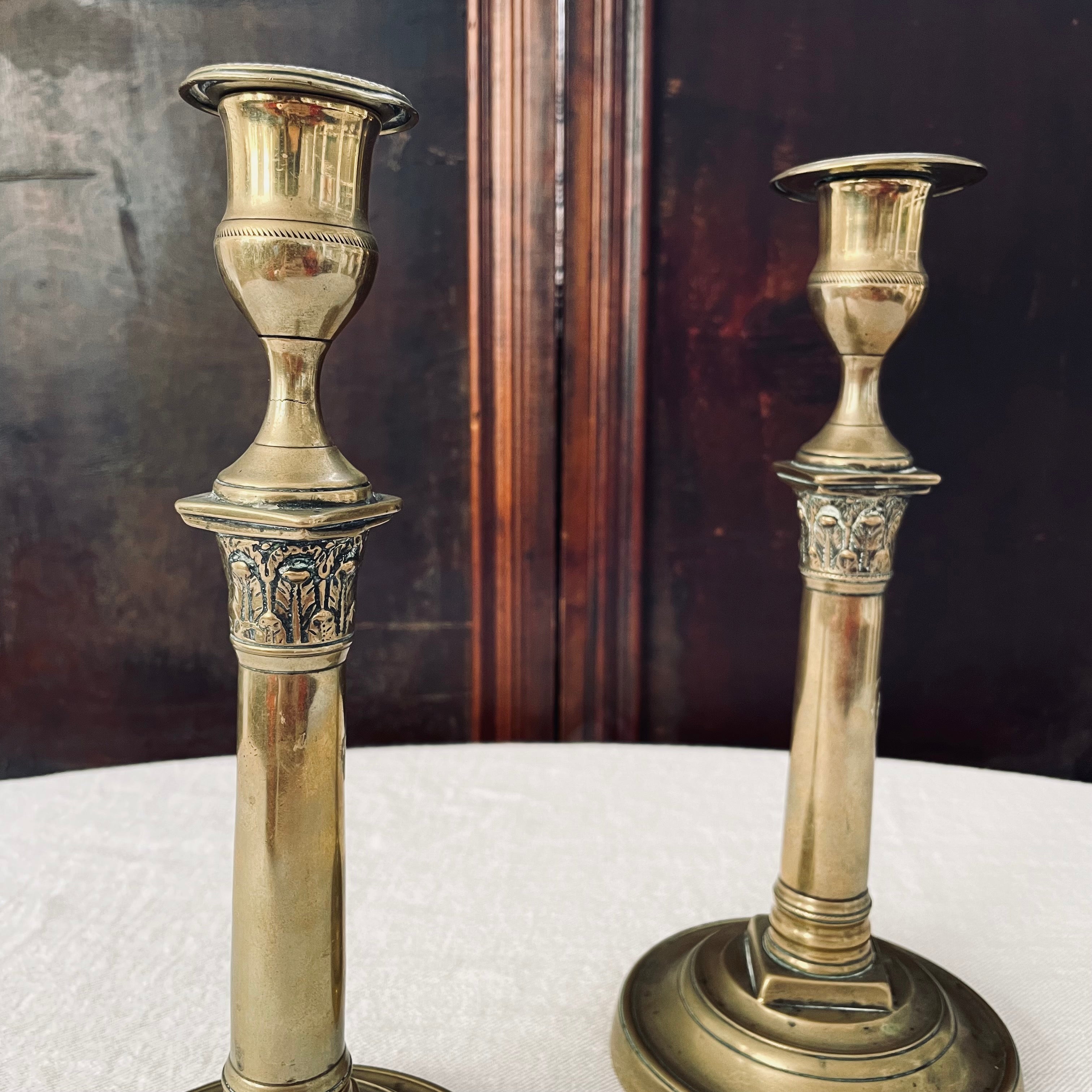 Pair of Antique Brass Candlesticks