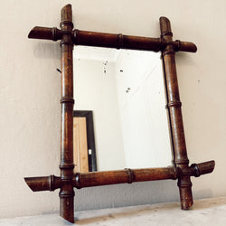 Antique French Faux Bamboo Mirror