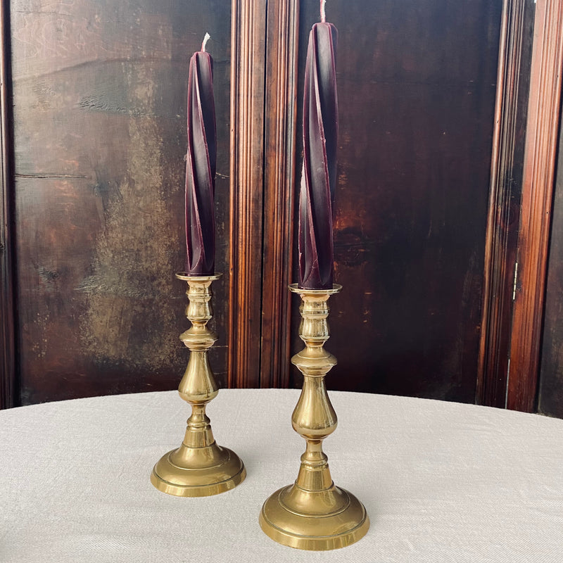 Pair of antique brass candlesticks