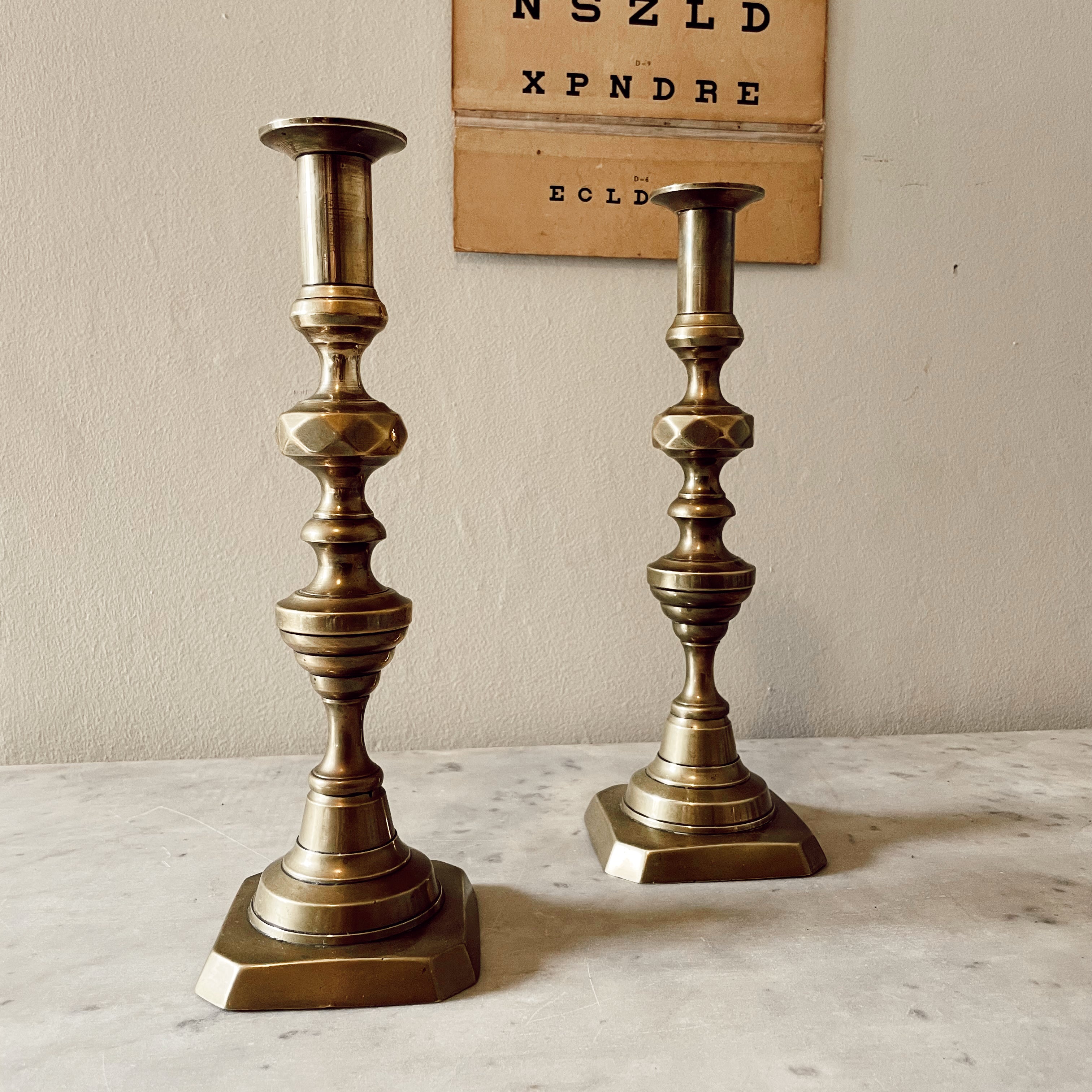 Pair of vintage brass candlesticks