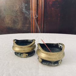Pair of Japanese Brass Censers (Incense Burners)