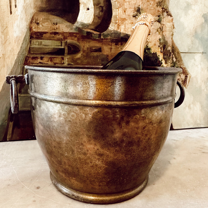 Hammered Brass Handled Champagne Bucket