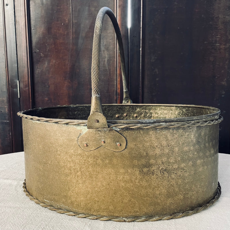 Brass Swing-Handled Coal Bucket