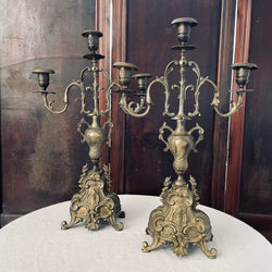 Pair of French Tri Candelabras