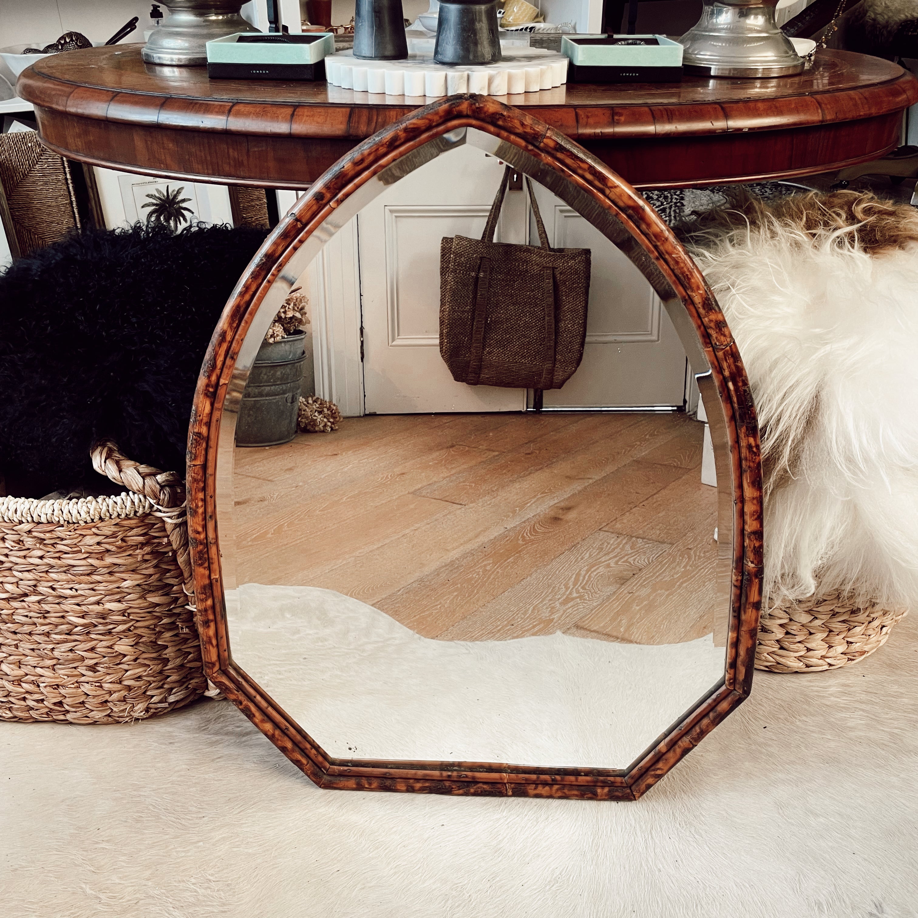Vintage Cane Shield Mirror