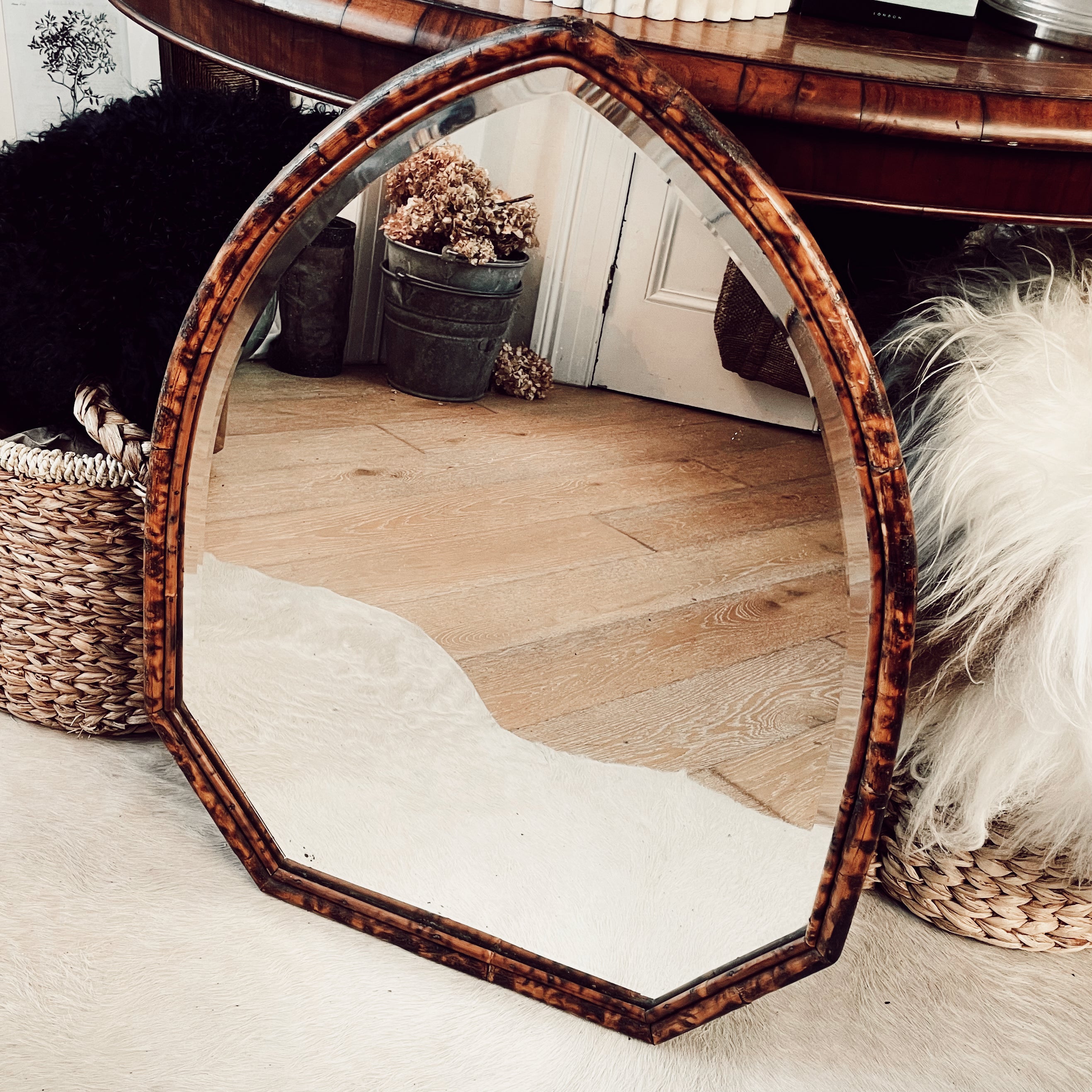 Vintage Cane Shield Mirror