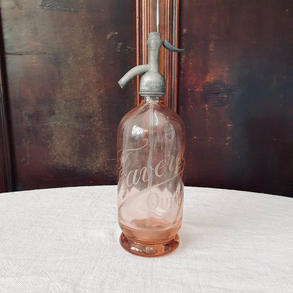 French Pink Soda Siphon ‘Quimper’ Circa 1930.
