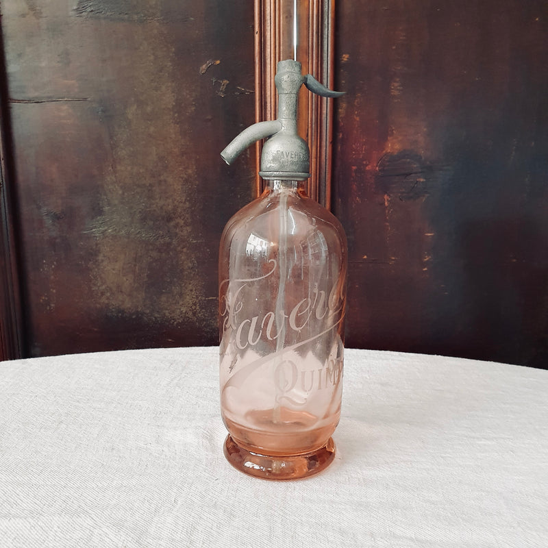 French Pink Soda Siphon ‘Quimper’ Circa 1930.