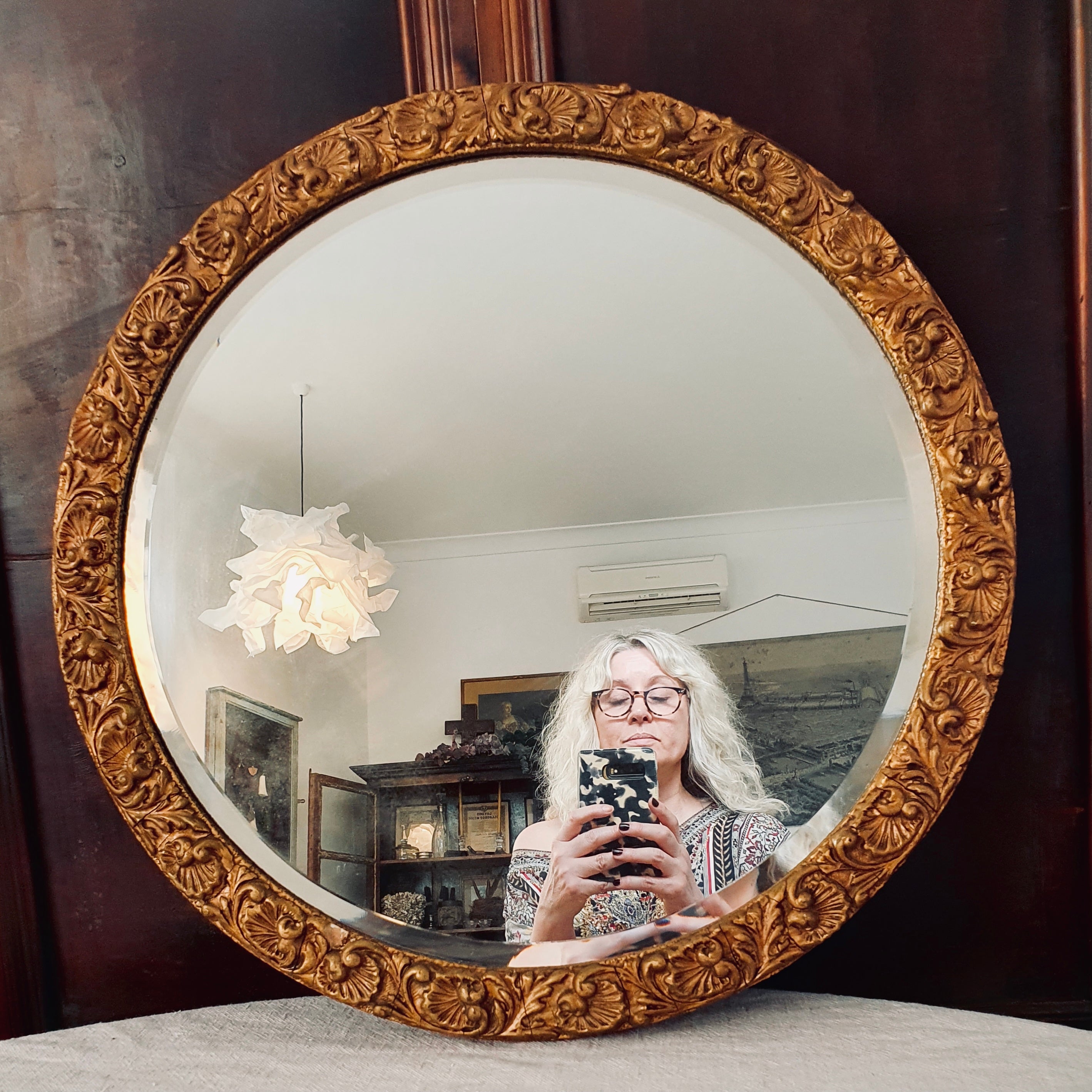 Round Gilt Mirror