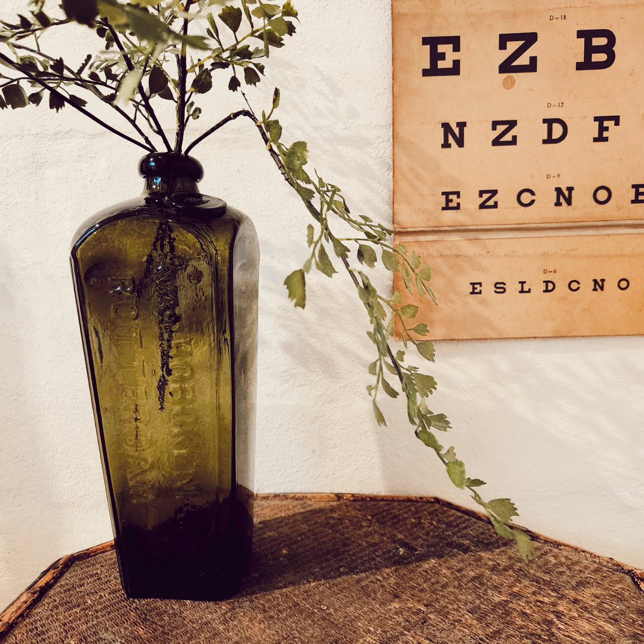 Vintage Green Gin Bottle