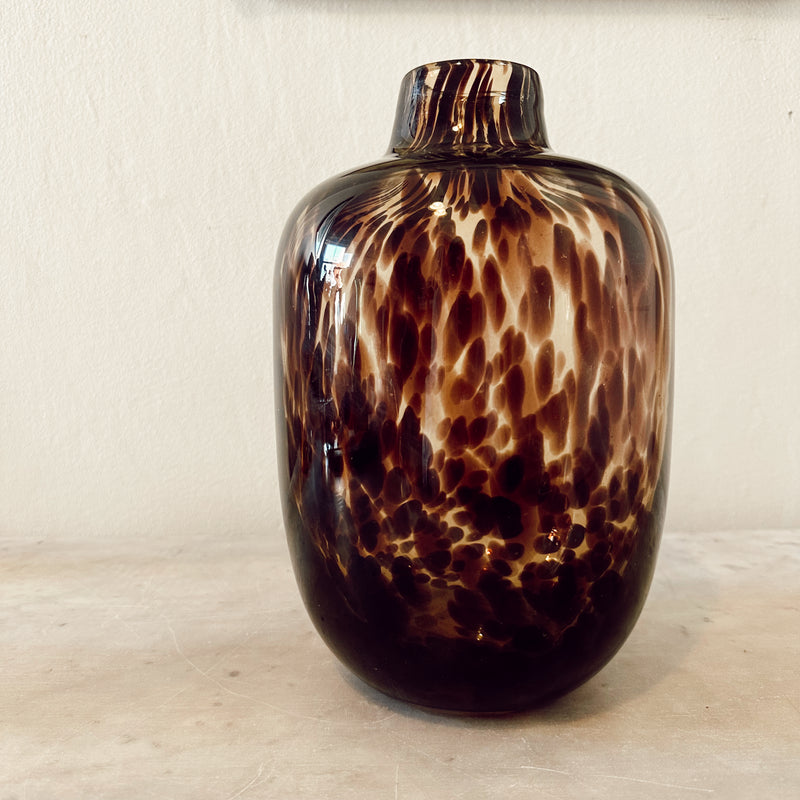 Large Tortoise Shell Glass Vase