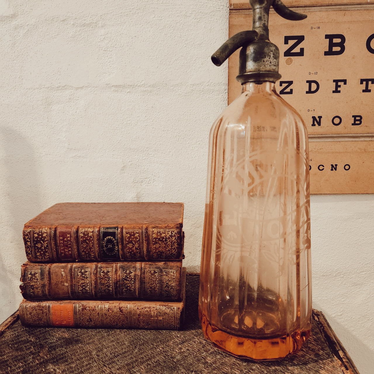 Antique French Soda Siphon - Peach