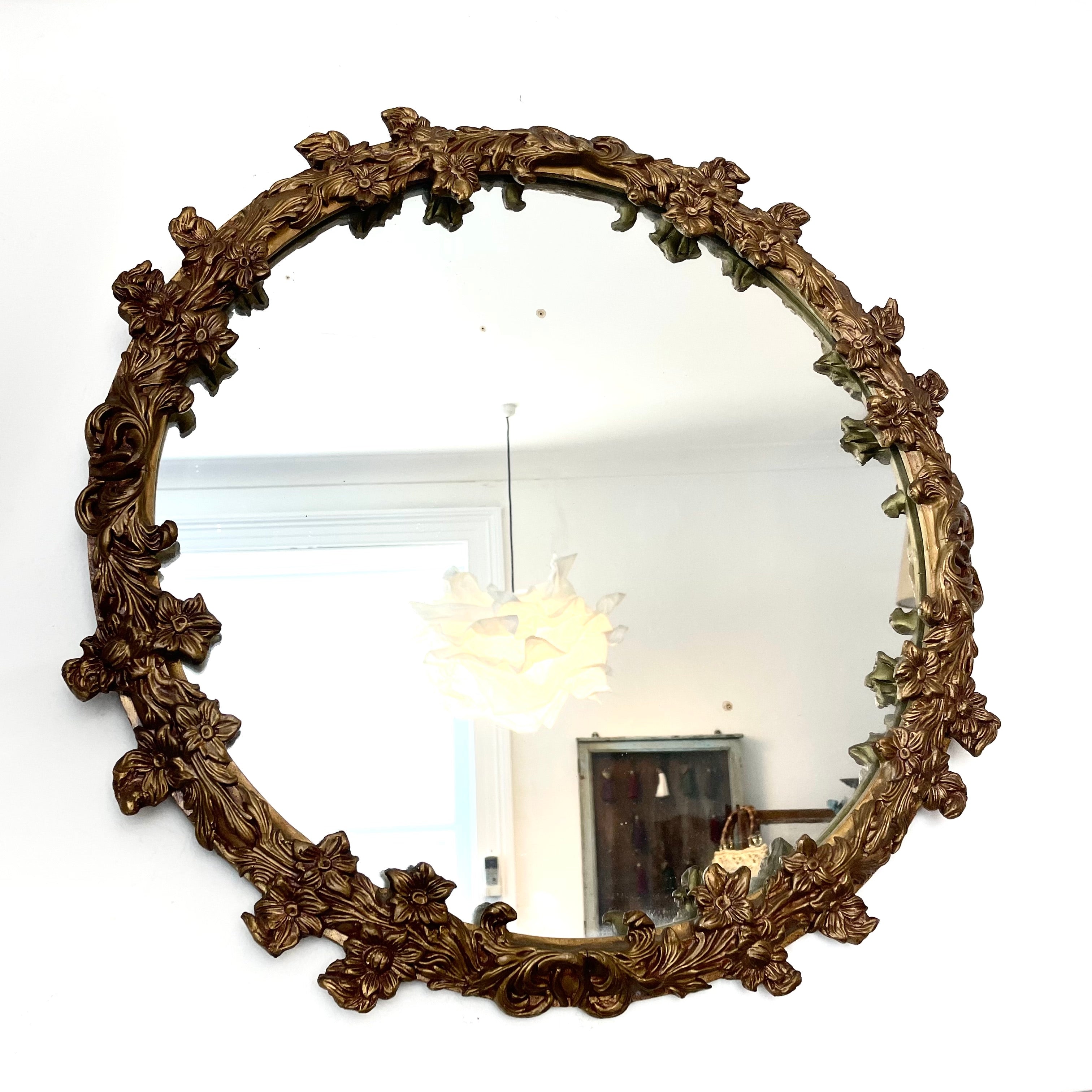 Vintage Cast Round Mirror