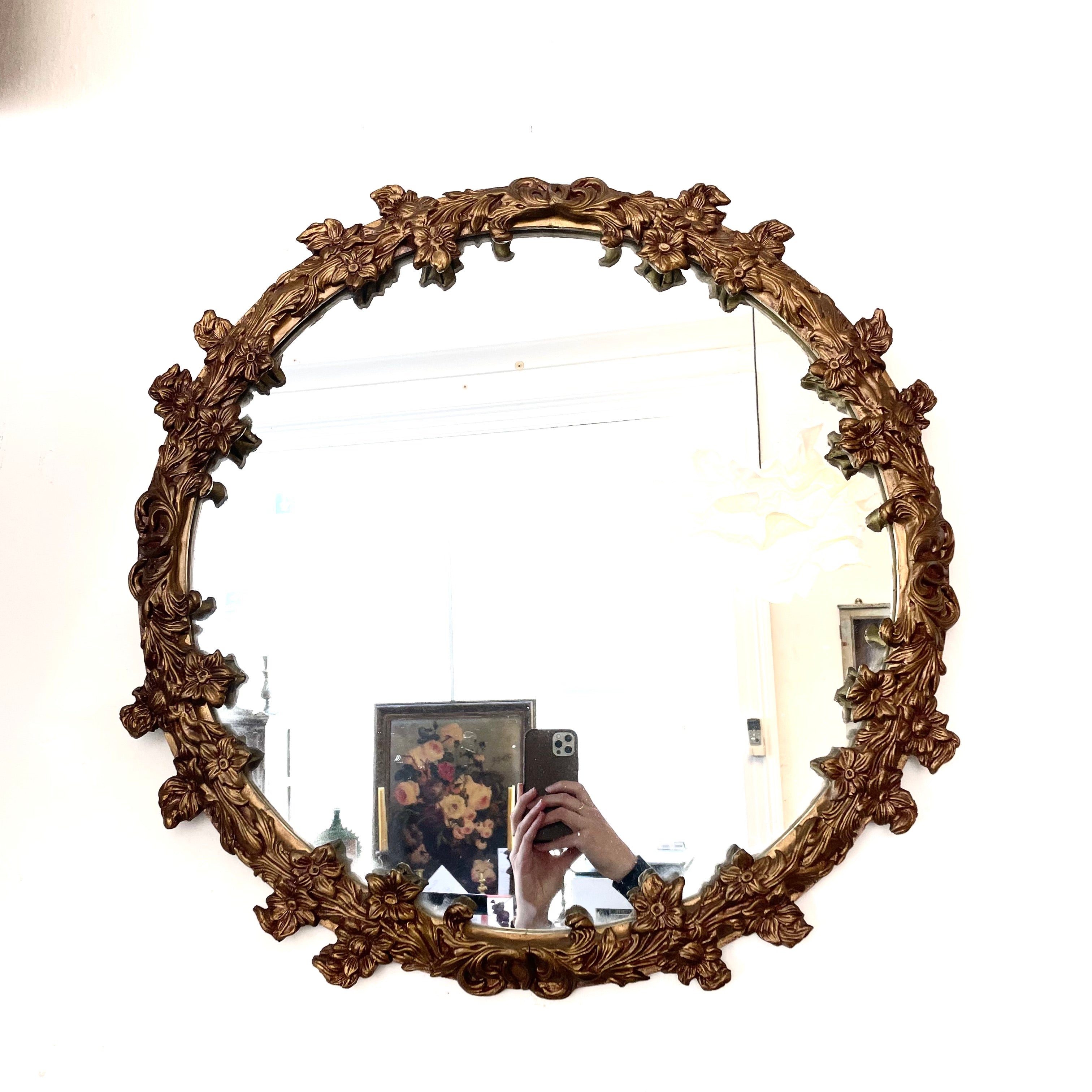 Vintage Cast Round Mirror