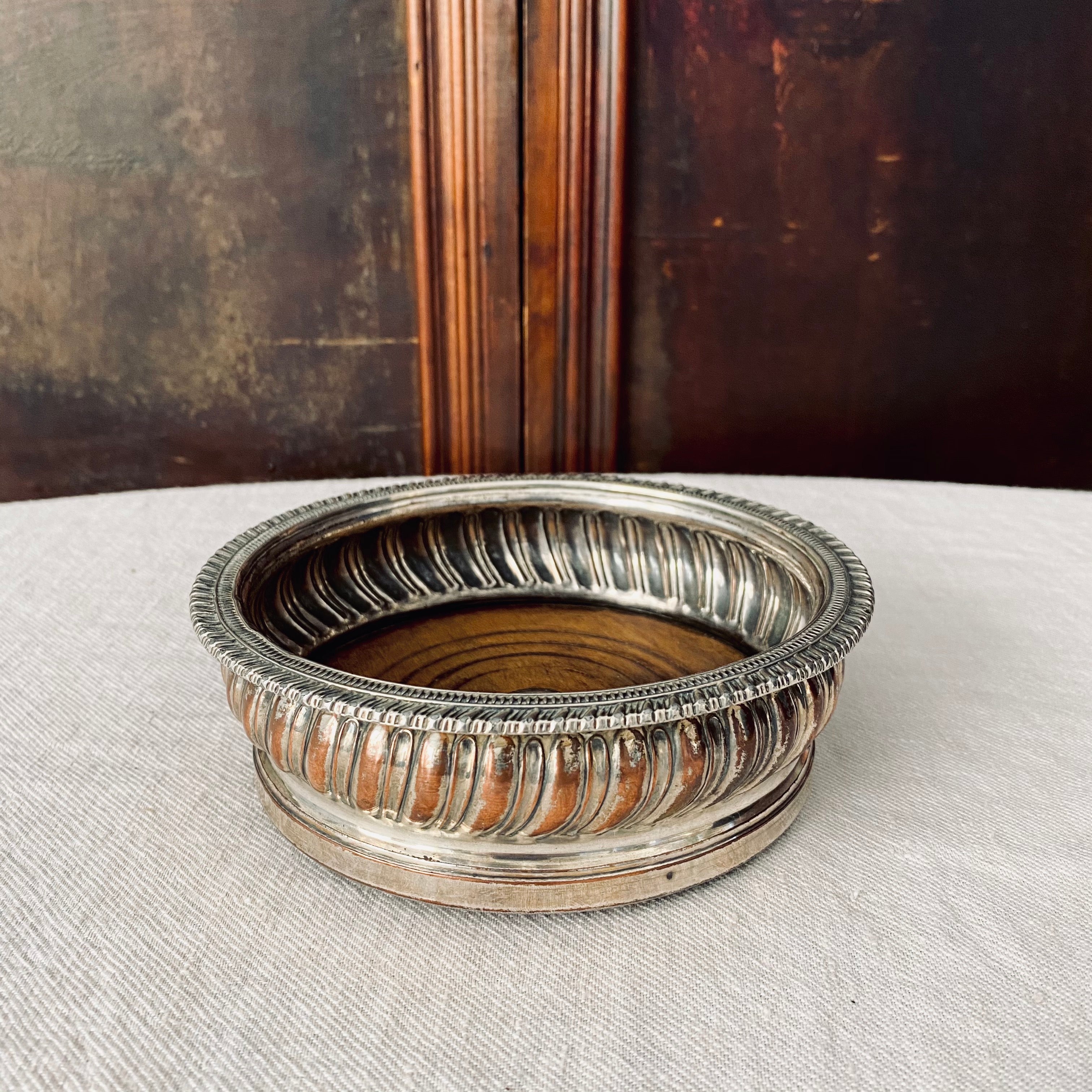 Large Antique Wine Coaster