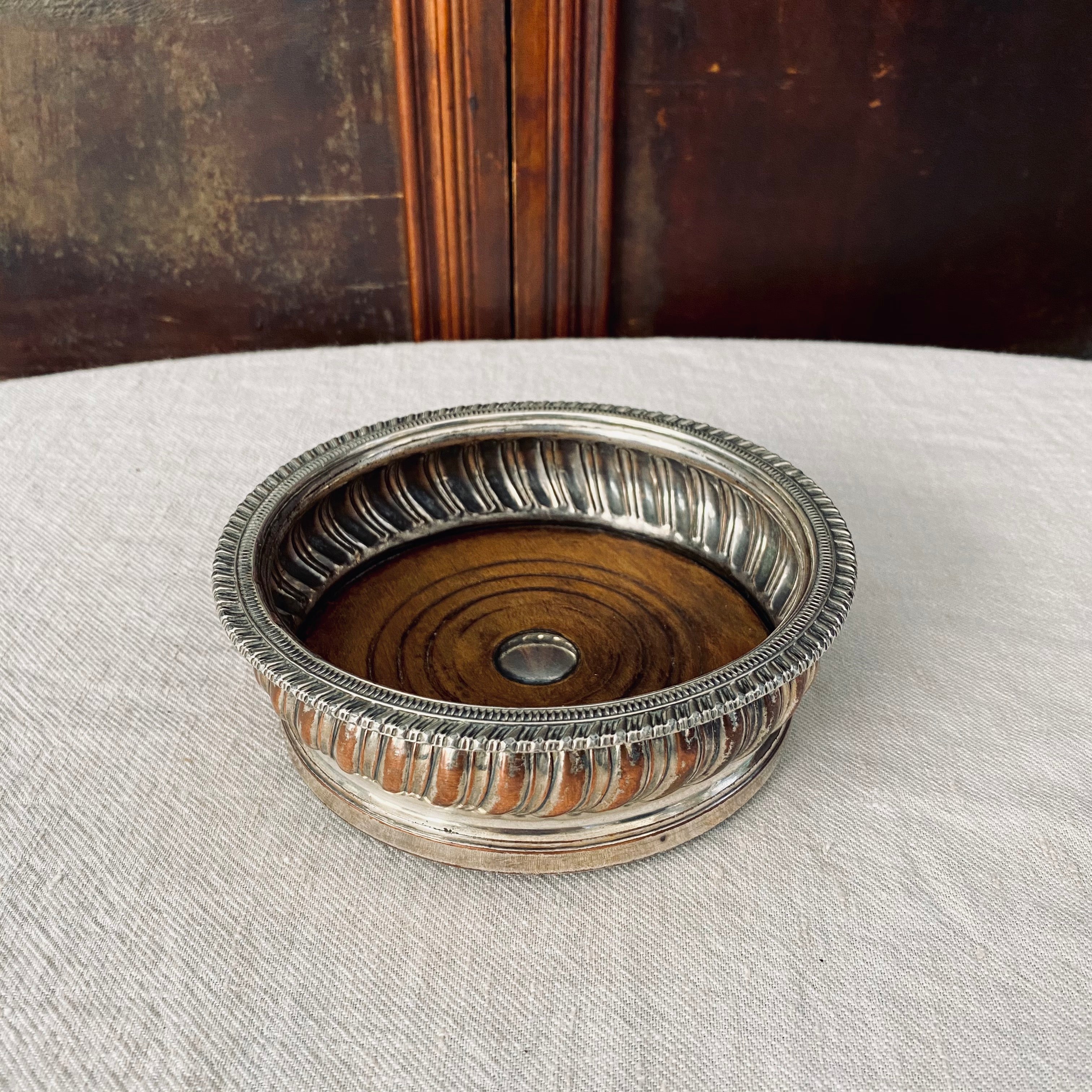 Large Antique Wine Coaster