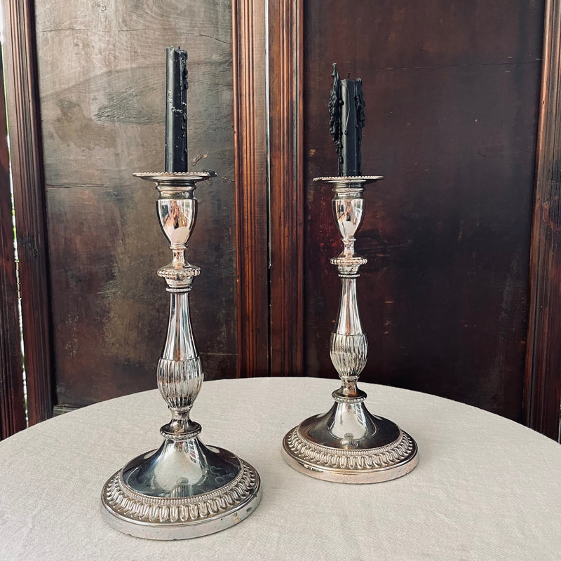 Vintage Silvered Candlesticks