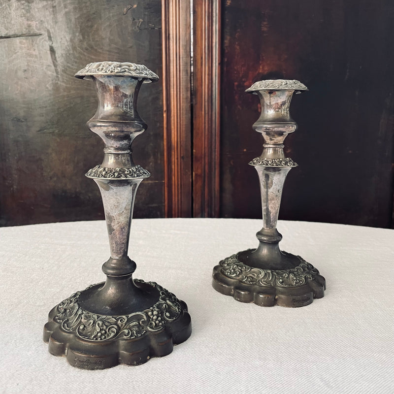 Pair of Silver Plated Candlesticks