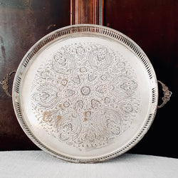 Round Silver Plated Galley Tray