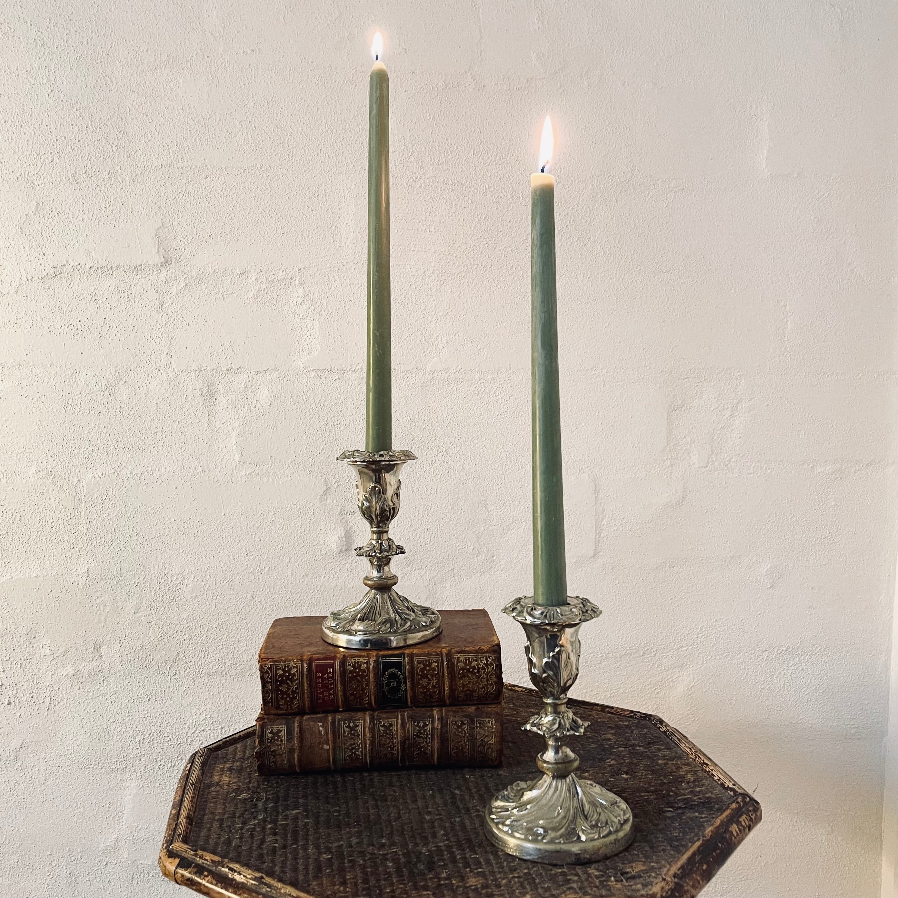 Pair of Petite Vintage Silver-Plated Candlesticks