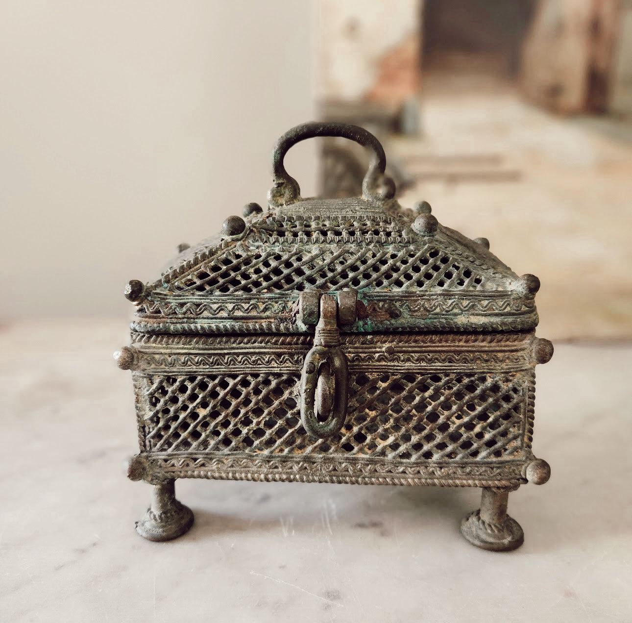 Antique South East Asian Metal Trinket Box