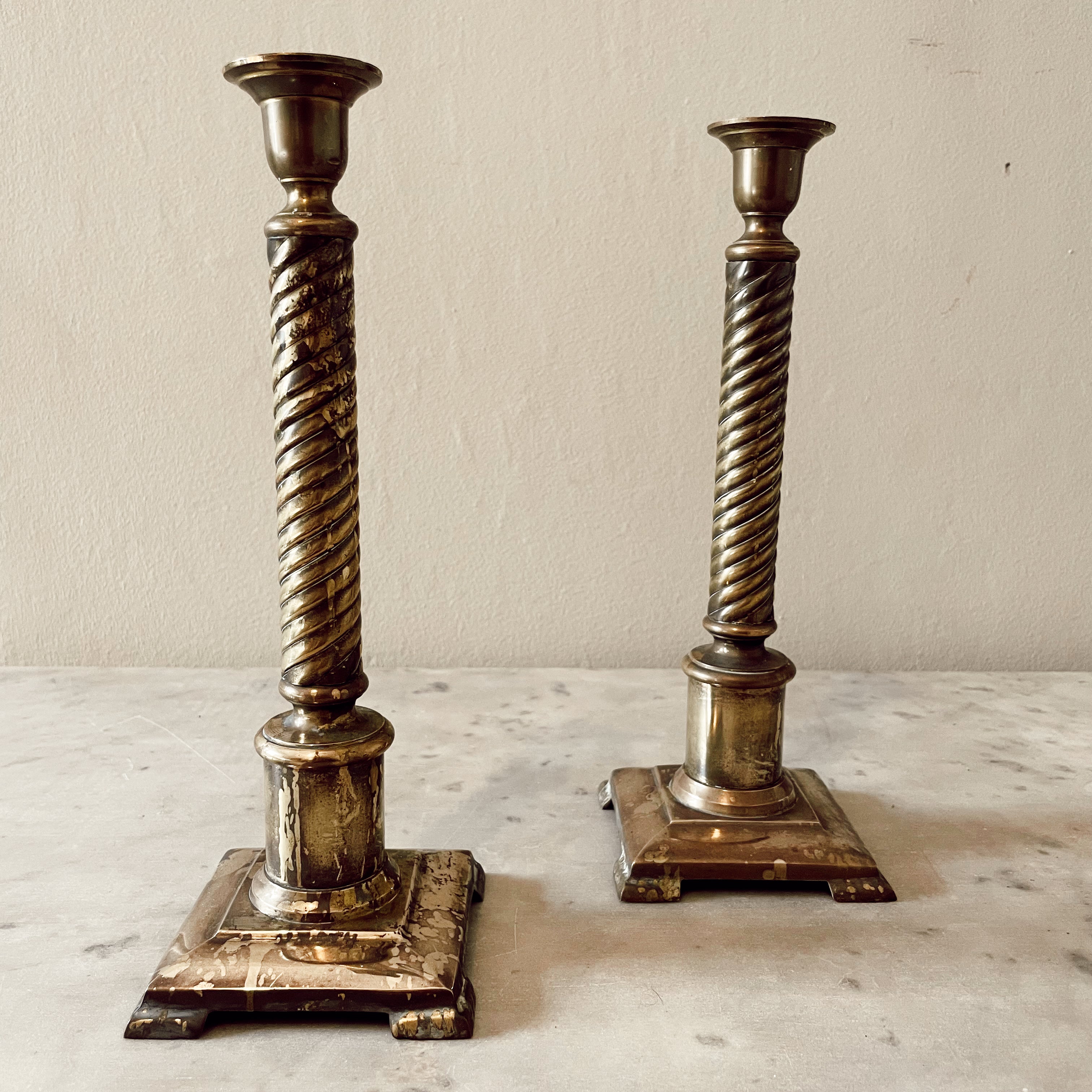 Pair of Vintage Brass Candlesticks