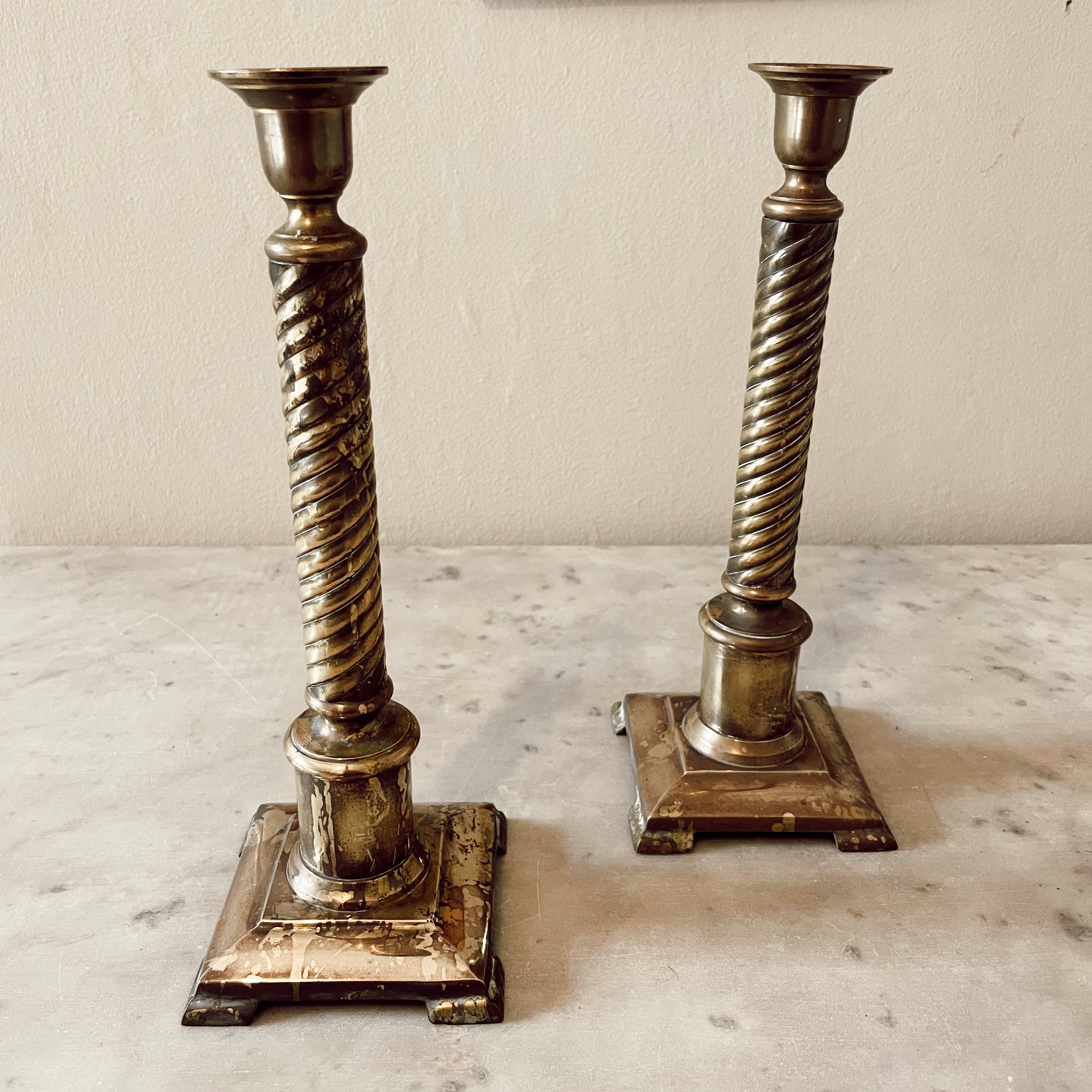Pair of Vintage Brass Candlesticks