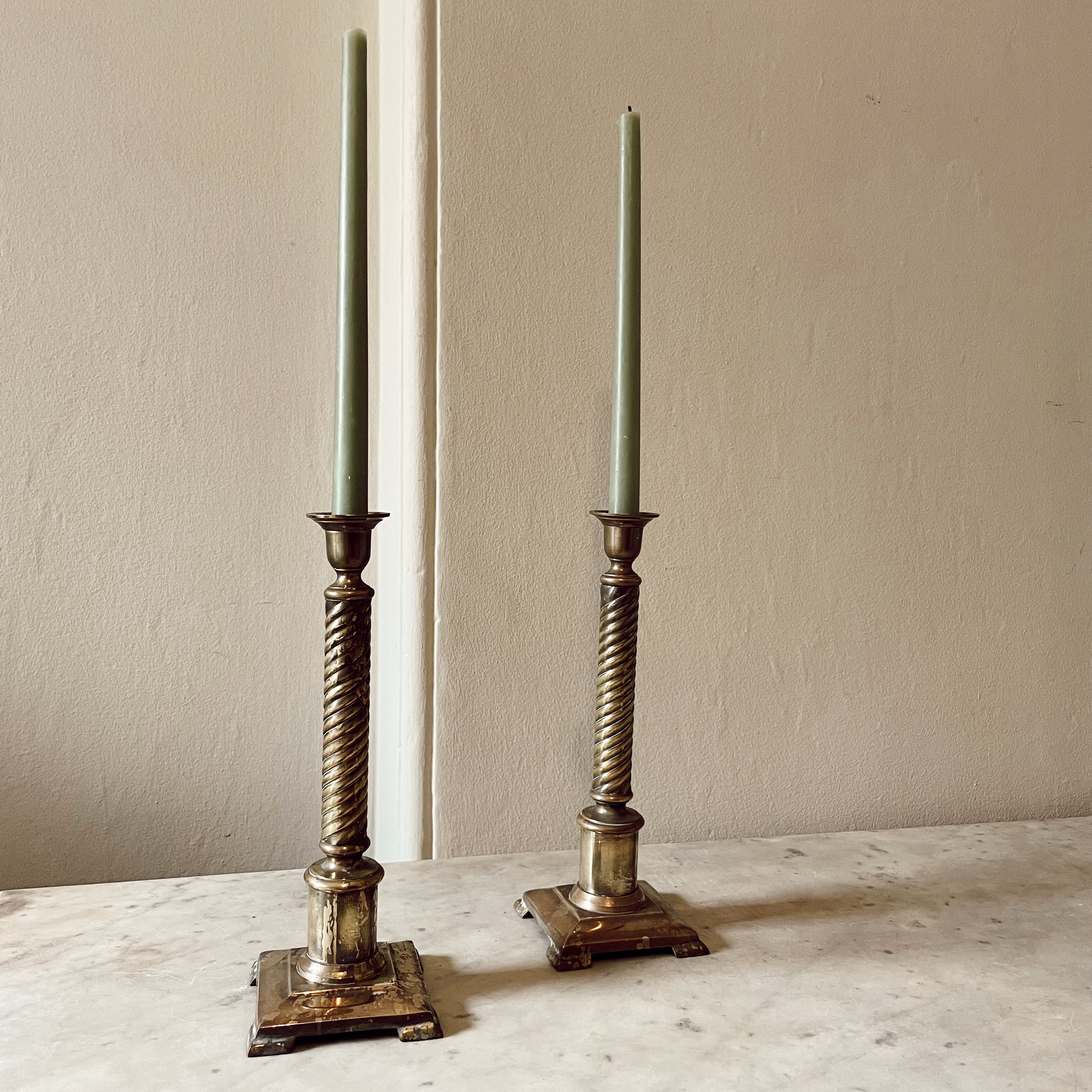 Pair of Vintage Brass Candlesticks