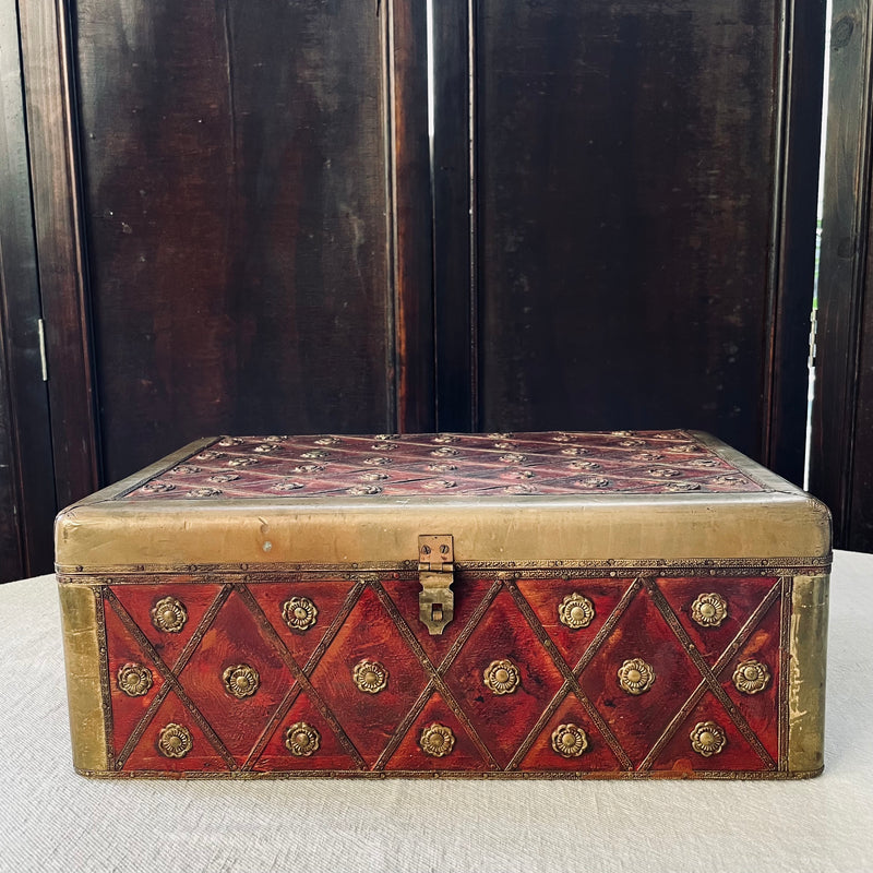 Timber Lidded Box with Applied Copper Detailing