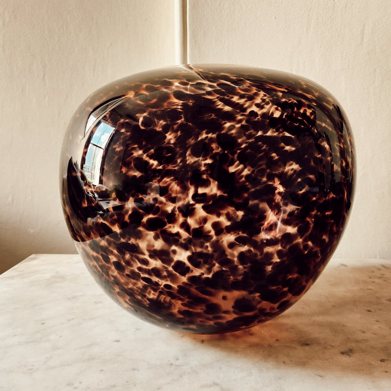 Vintage Large Tortoiseshell Glass Vase