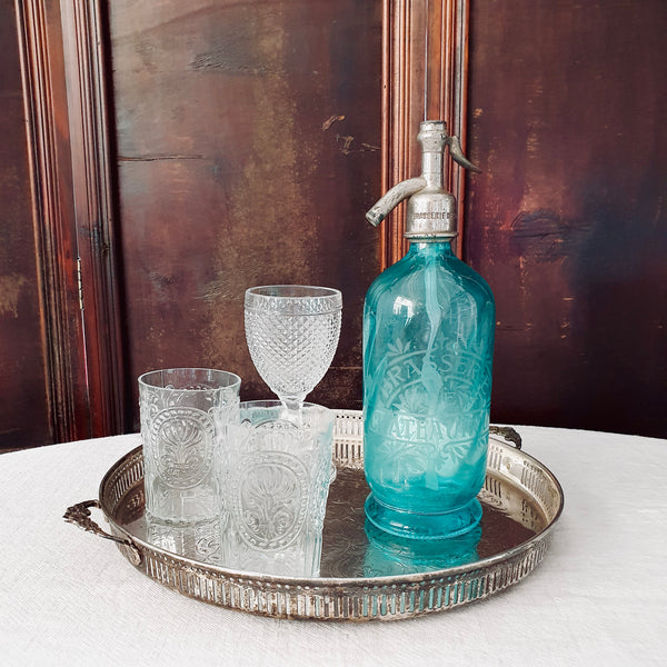 French Soda Siphon Chateauroux Turquoise Circa 1930