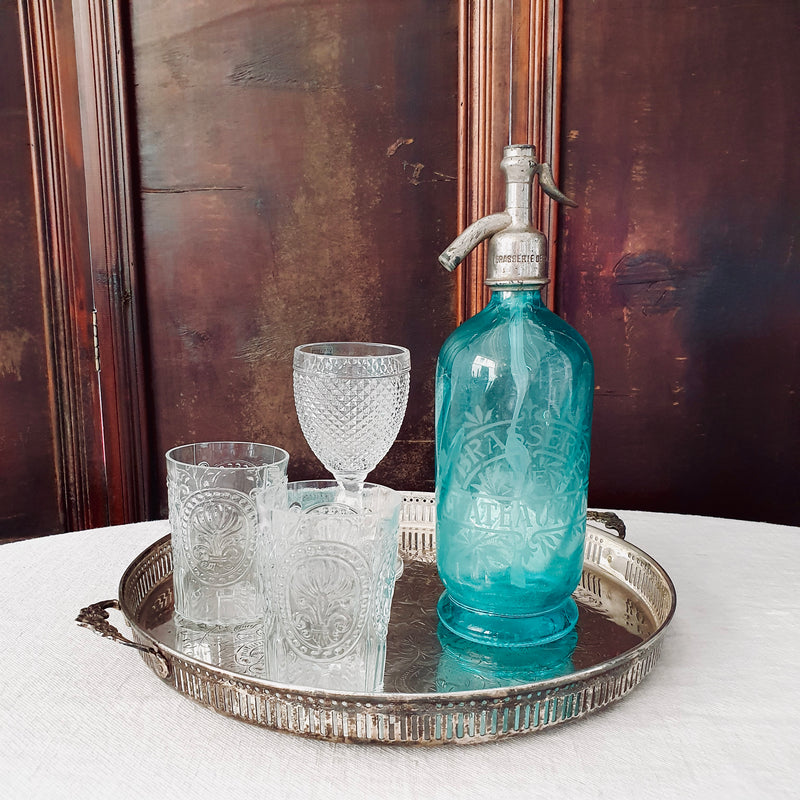 French Soda Siphon Chateauroux Turquoise Circa 1930