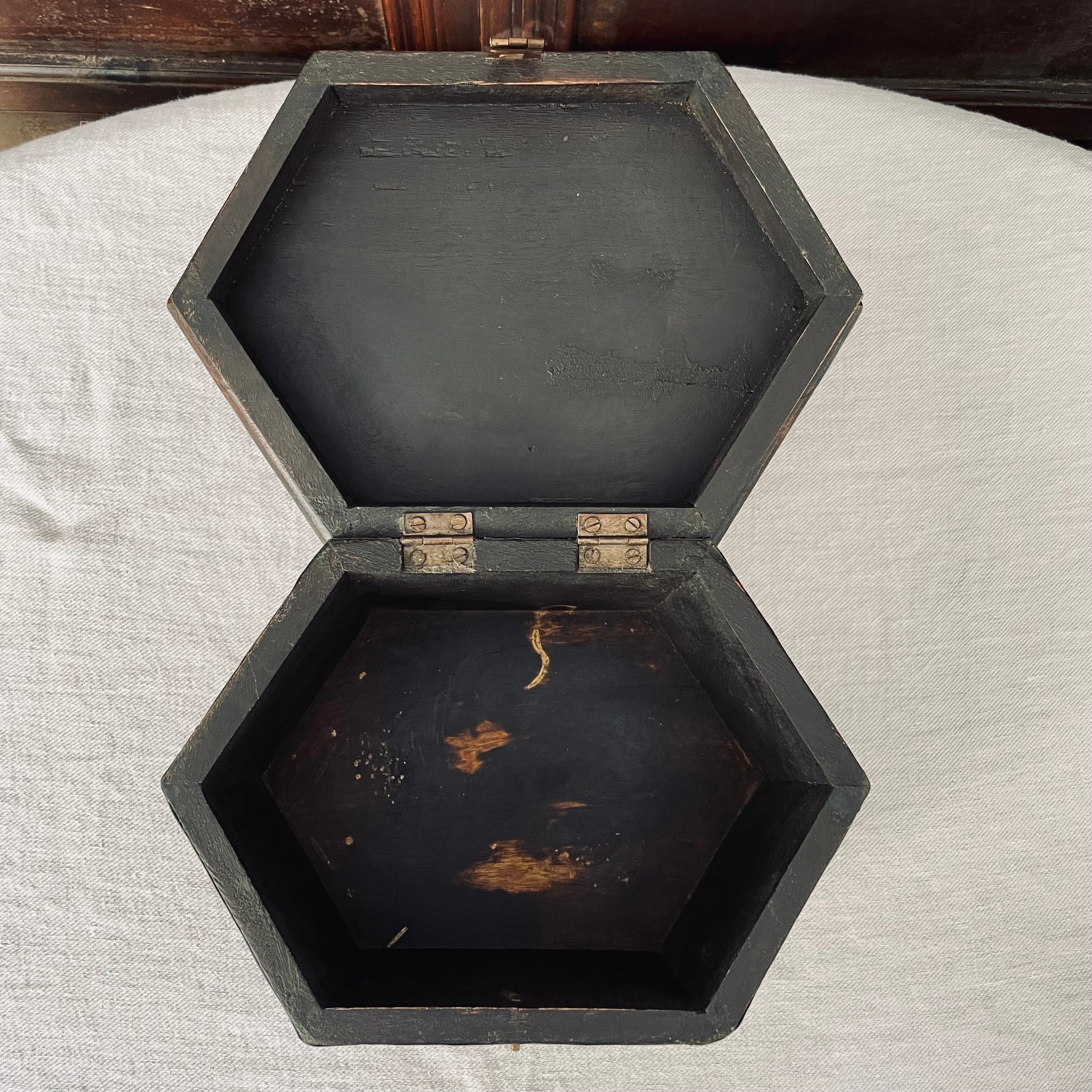 Indian Wooden Box with Brass Detail