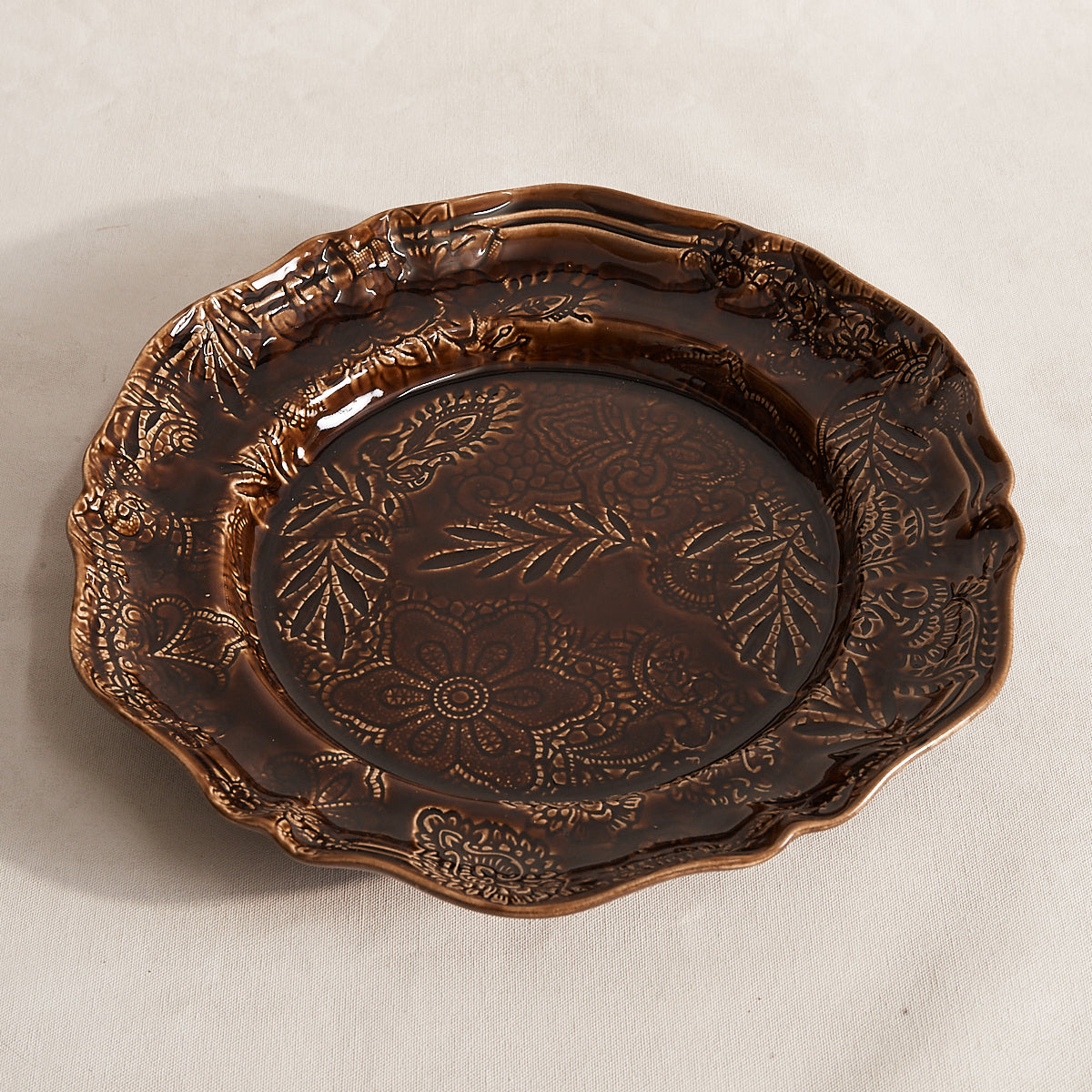 Large Round Server - Coffee