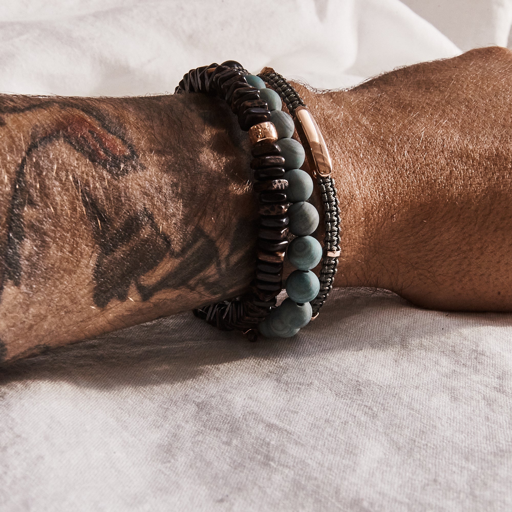 Legno Bracelet -  Rose Gold & Tiger's Eye