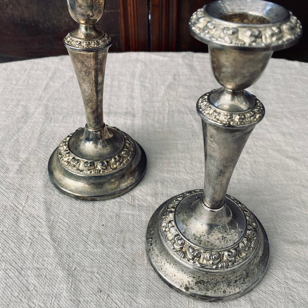 Pair of Silver Plated Candlesticks