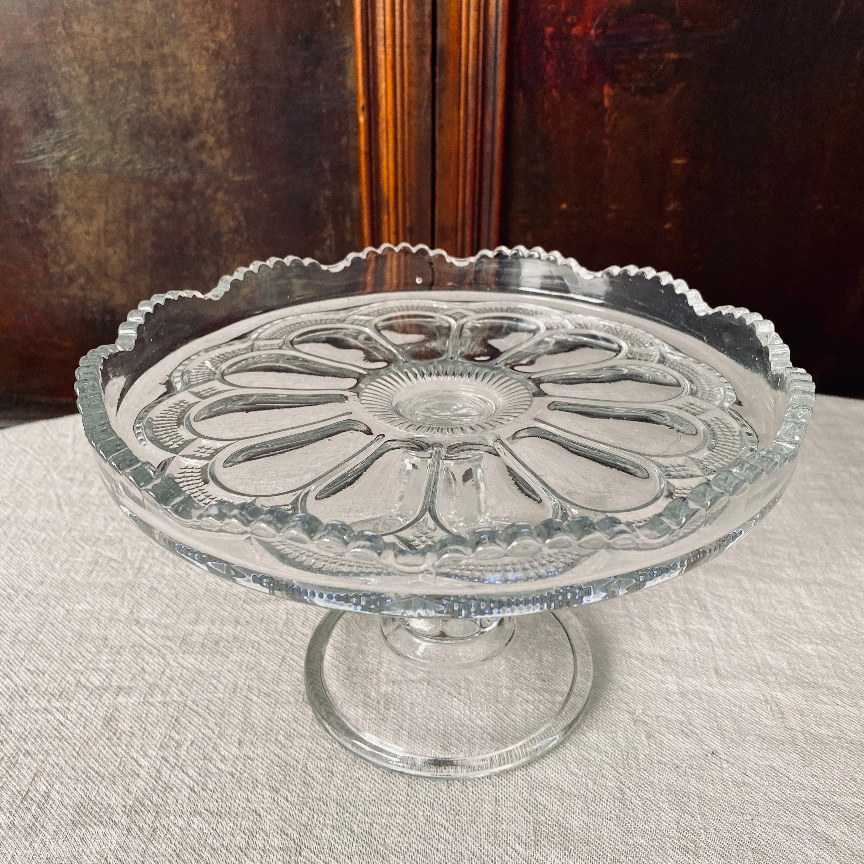 Early Australian Glass Cake Stand - 24cm