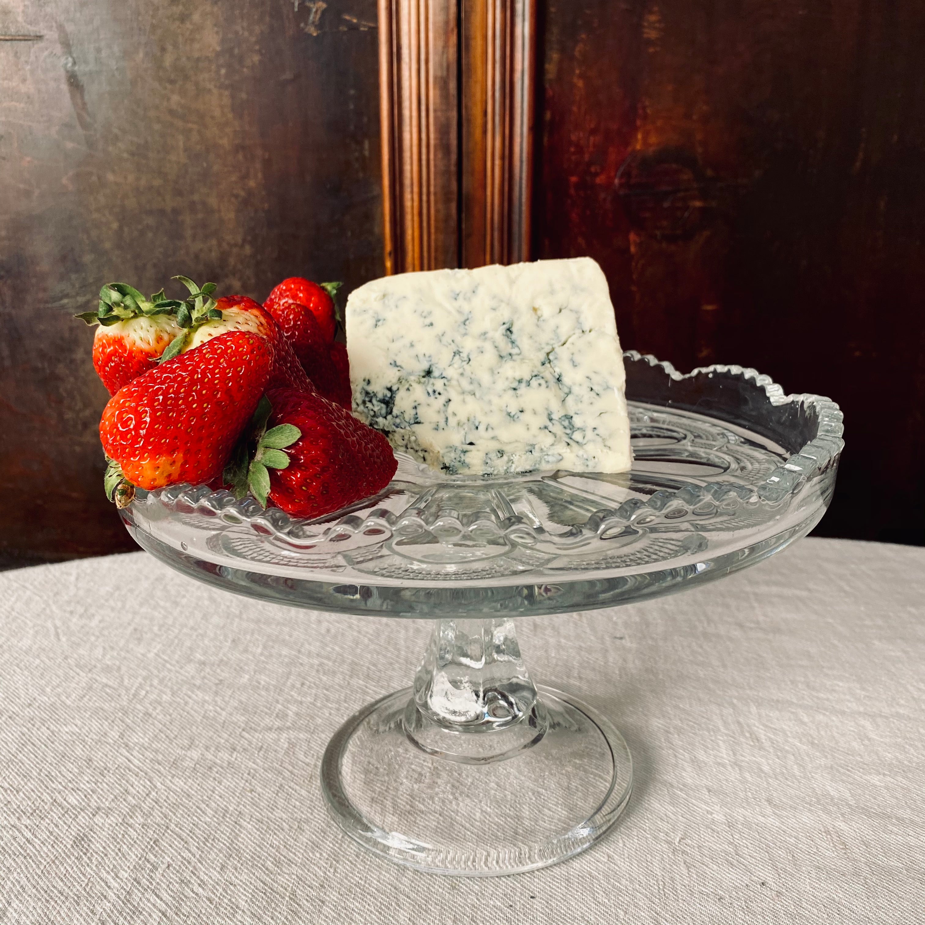 Early Australian Glass Cake Stand - 24cm