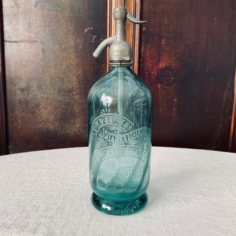French Syphon Turquoise Glass Circa 1930